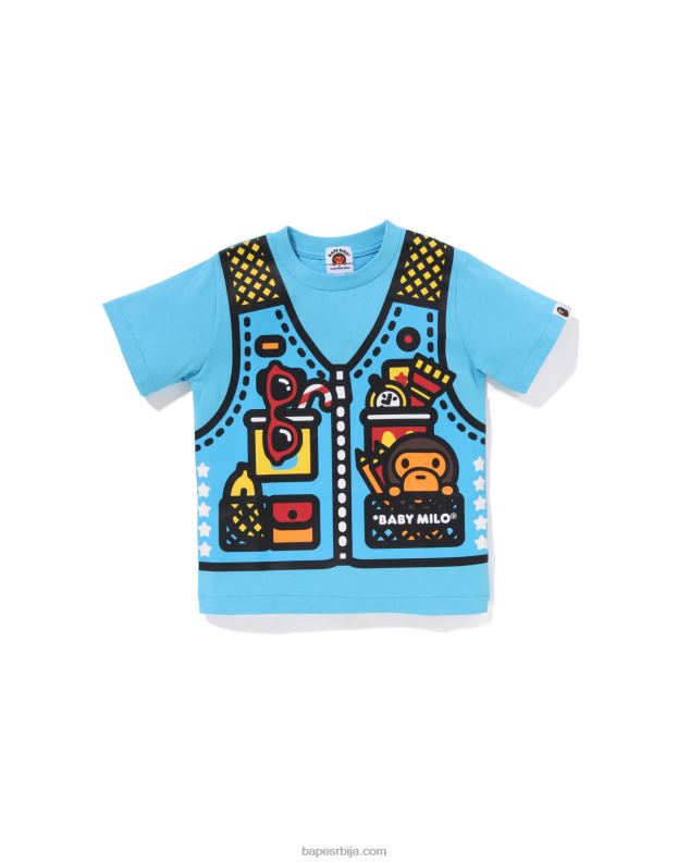 светло плава клинци A Bathing Ape баби мило мајица за пецање са принтом J42801316