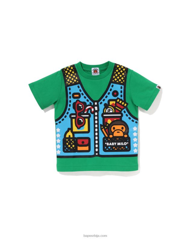 смарагд клинци A Bathing Ape баби мило мајица за пецање са принтом J42801317