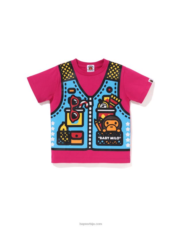 карминска ружа клинци A Bathing Ape баби мило мајица за пецање са принтом J42801318