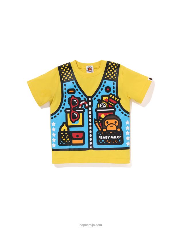 жута клинци A Bathing Ape баби мило мајица за пецање са принтом J42801321