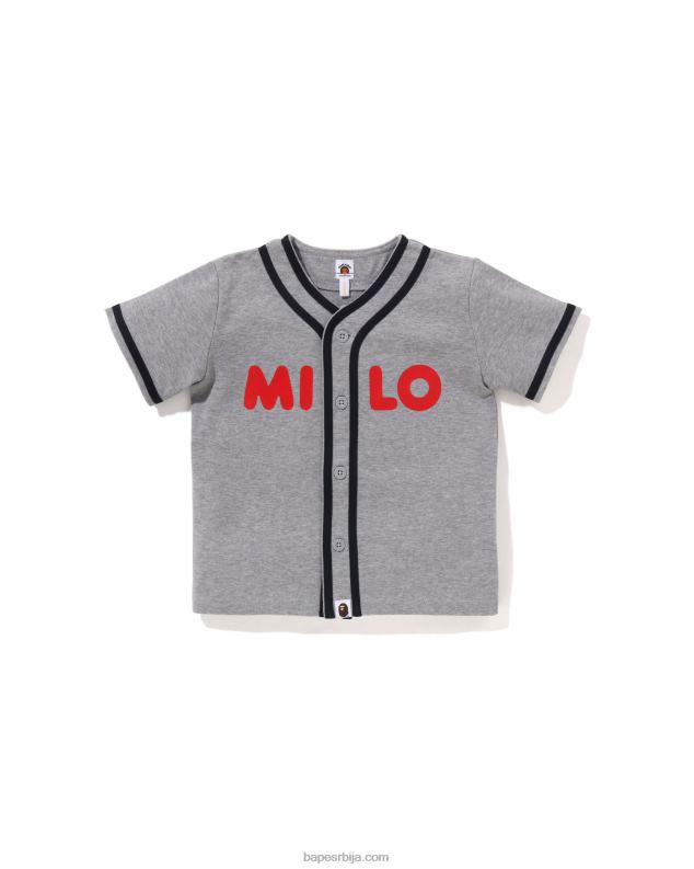 тамно сива клинци A Bathing Ape бејби мило бејзбол мајица J42801346