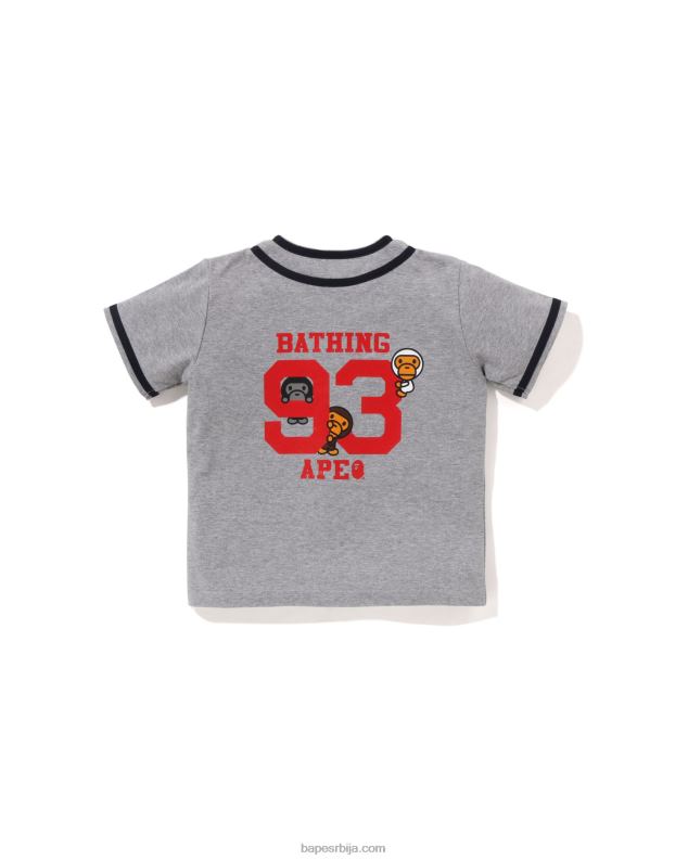 тамно сива клинци A Bathing Ape бејби мило бејзбол мајица J42801346