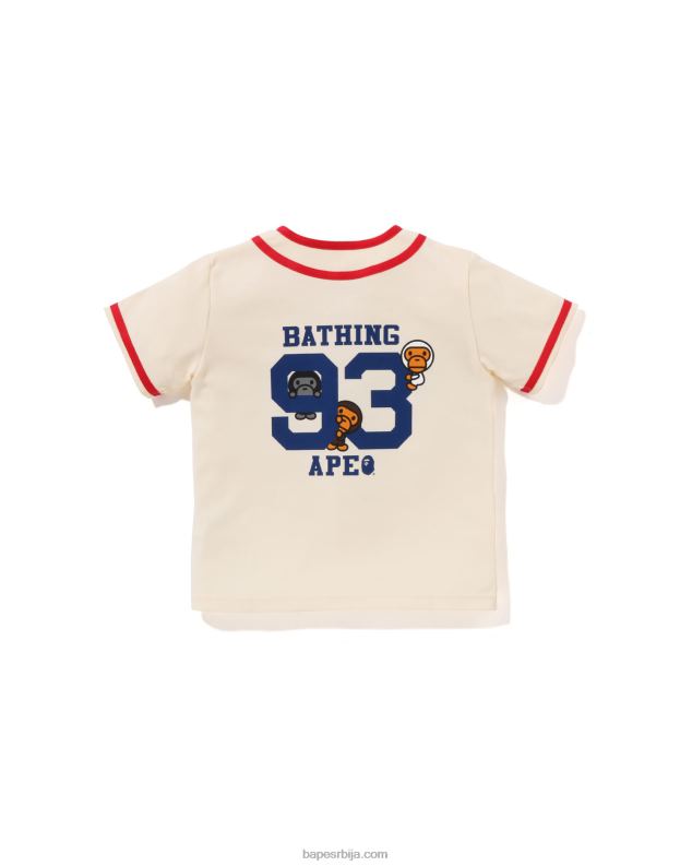 бео клинци A Bathing Ape бејби мило бејзбол мајица J42801347
