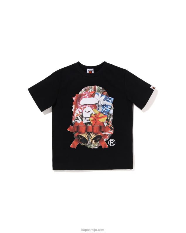 црн клинци A Bathing Ape божићна мајица за главу J42801357