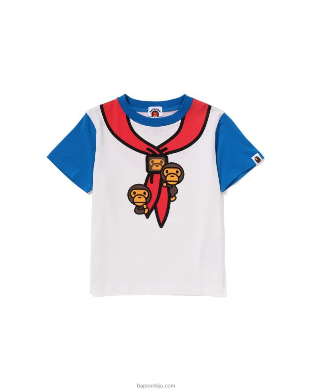 Плави клинци A Bathing Ape беба мило извиђач цхиеф принт мајица J42801378