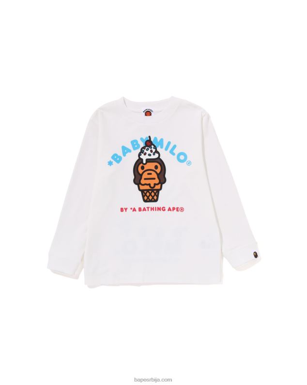 бео клинци A Bathing Ape баби мило сладолед мајица J42801409