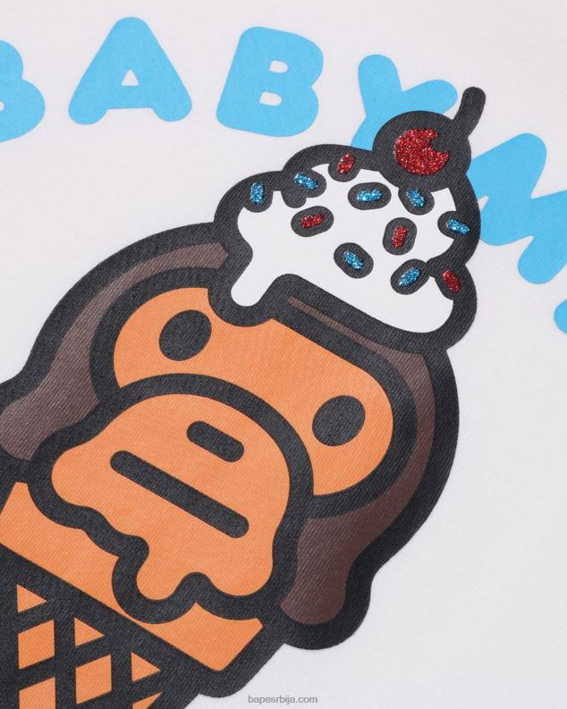 бео клинци A Bathing Ape баби мило сладолед мајица J42801409