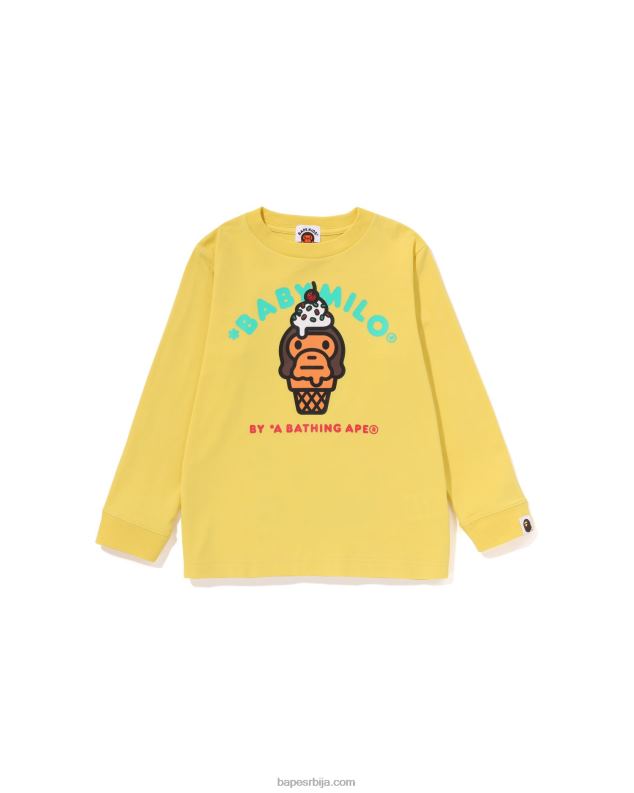 жута клинци A Bathing Ape баби мило сладолед мајица J42801410