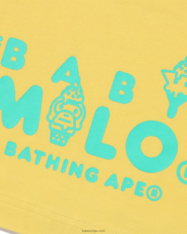 жута клинци A Bathing Ape баби мило сладолед мајица J42801410
