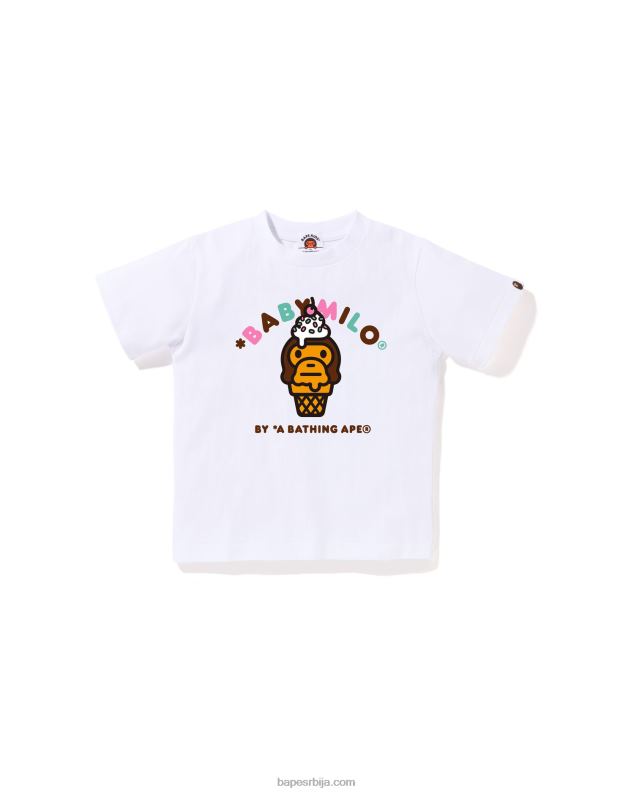 бео клинци A Bathing Ape баби мило сладолед мајица J42801412