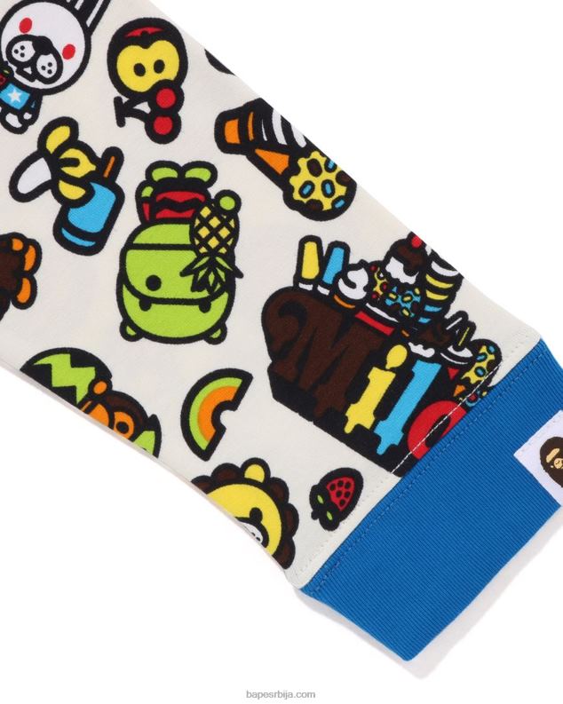 Плави клинци A Bathing Ape баби мило мајица са вишеслојним рукавима од мешаног воћа J42801452