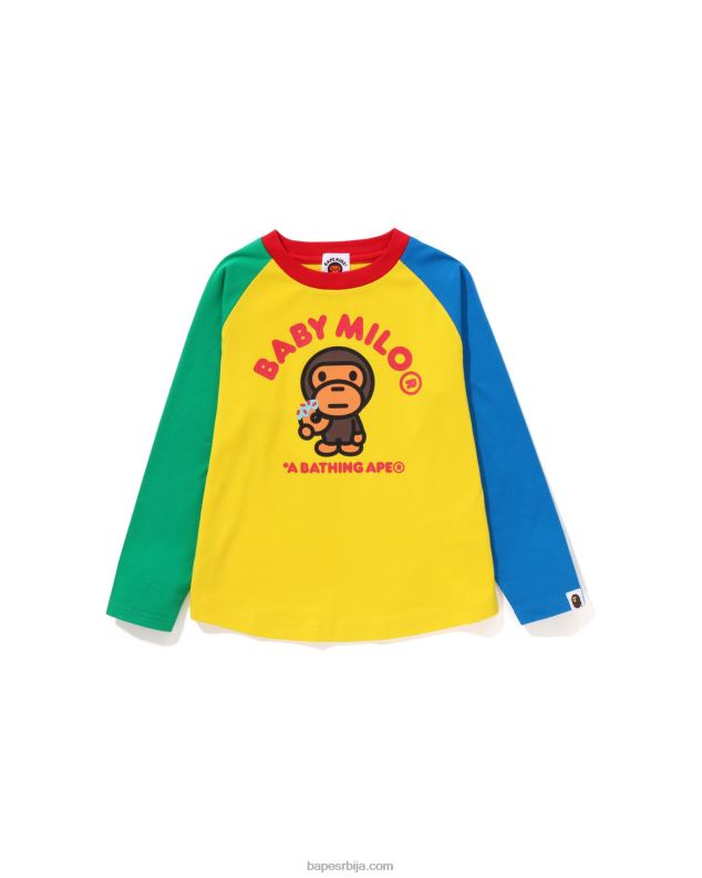 жута клинци A Bathing Ape баби мило донутс раглан тее J42801466