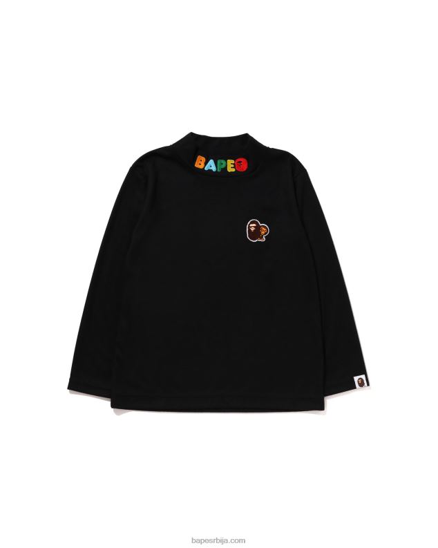 црн клинци A Bathing Ape хеад & мило мајица са високим вратом на једну тачку J42801492