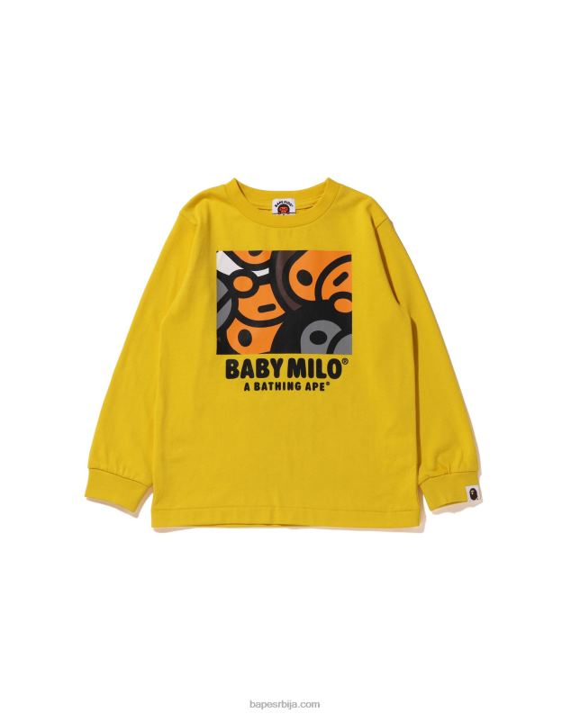 замагљена жута клинци A Bathing Ape алл баби мило мик мајица J42801517