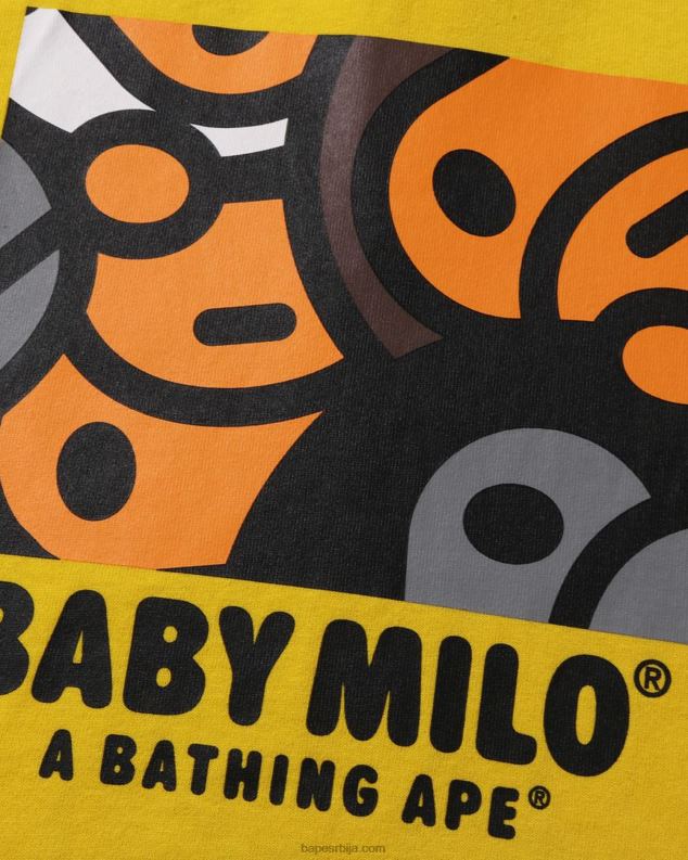 замагљена жута клинци A Bathing Ape алл баби мило мик мајица J42801517