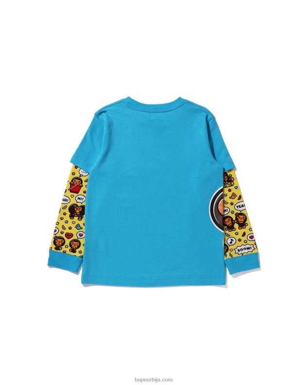 Плави клинци A Bathing Ape беби мило говорни балон слојевита мајица J42801518