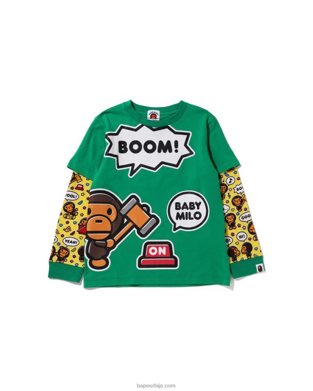Нана клинци A Bathing Ape беби мило говорни балон слојевита мајица J42801519