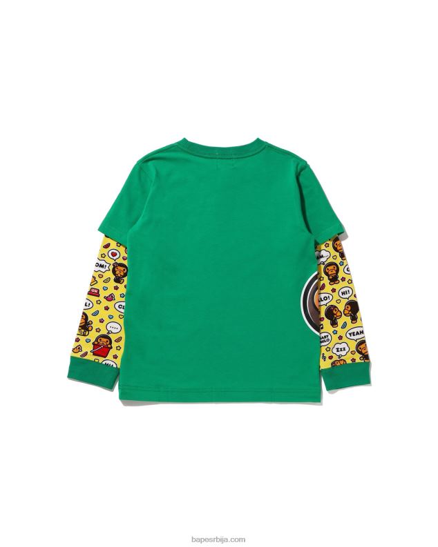 Нана клинци A Bathing Ape беби мило говорни балон слојевита мајица J42801519