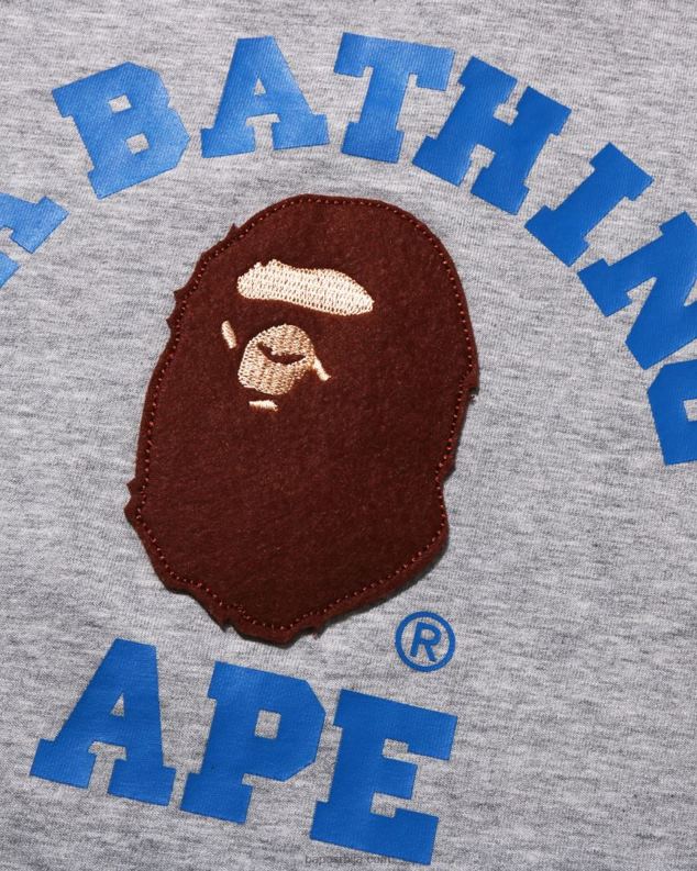 сива клинци A Bathing Ape колеџ раглан мајица J42801520