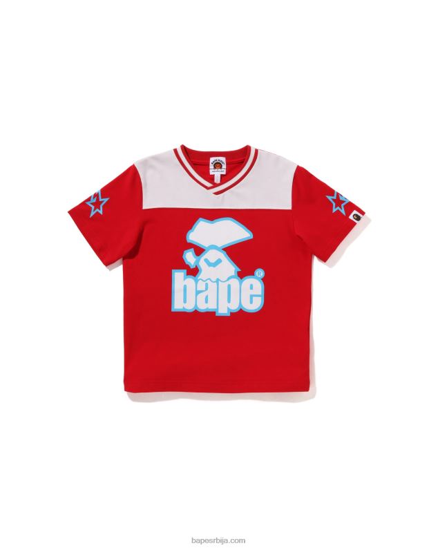 јарко црвена клинци A Bathing Ape моонфаце фудбалска мајица J42801575