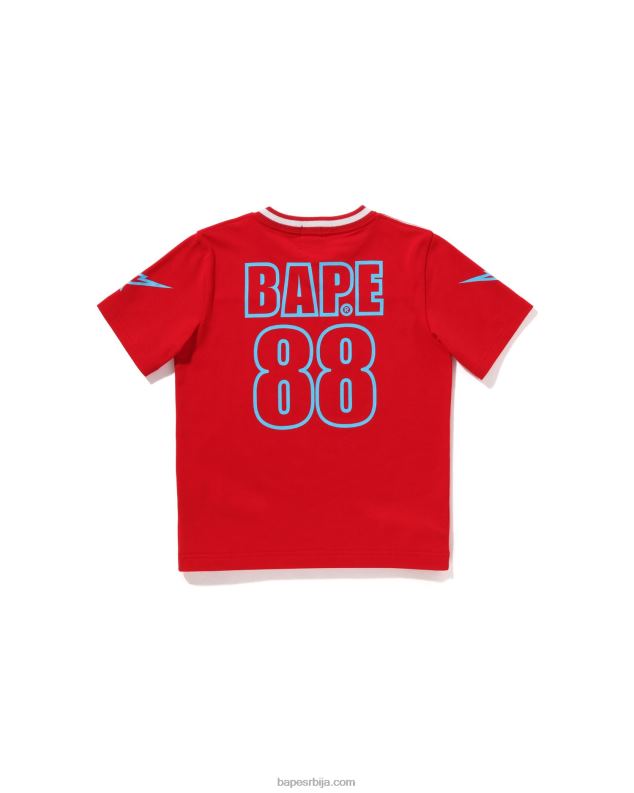јарко црвена клинци A Bathing Ape моонфаце фудбалска мајица J42801575