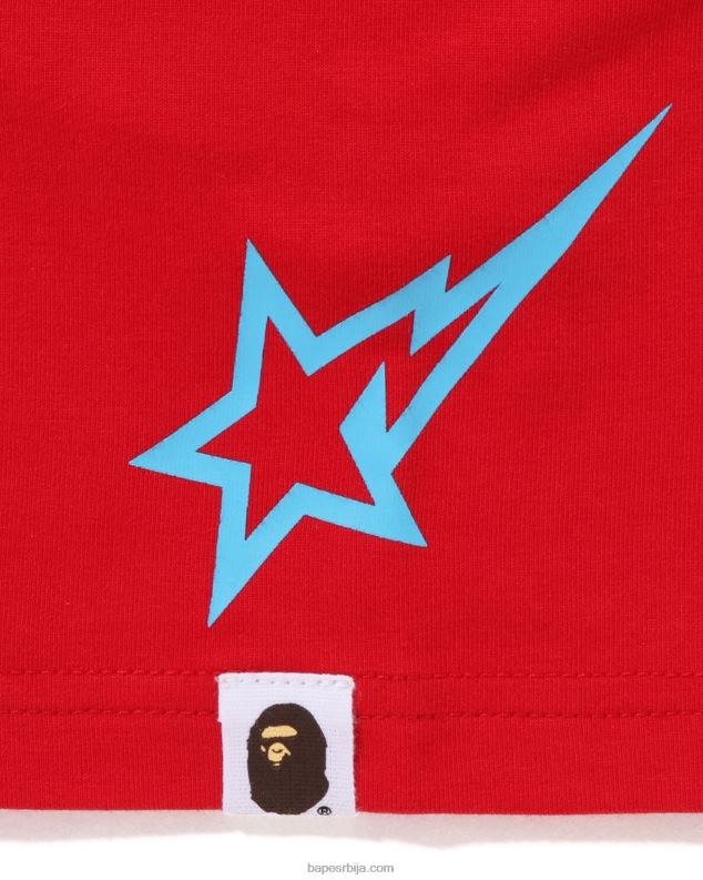 јарко црвена клинци A Bathing Ape моонфаце фудбалска мајица J42801575