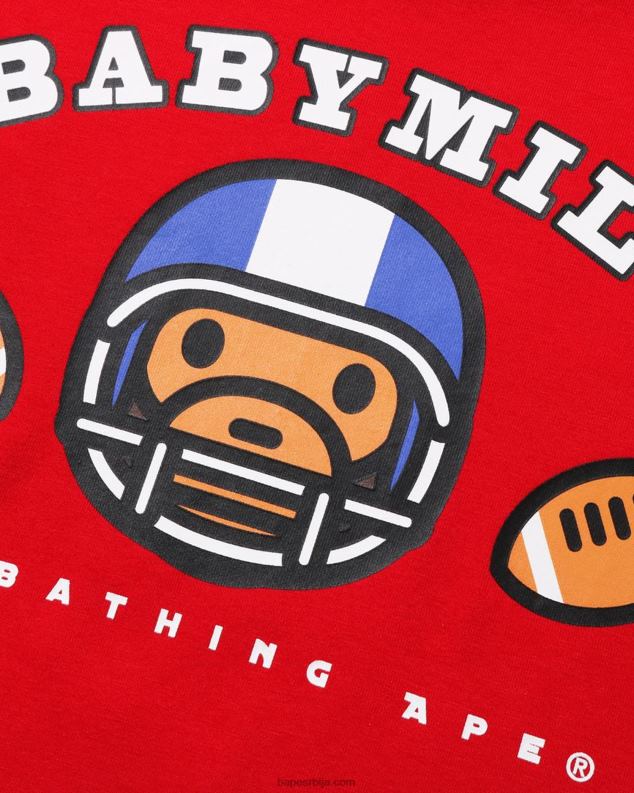 јарко црвена клинци A Bathing Ape фудбал беба мило тее J42801583