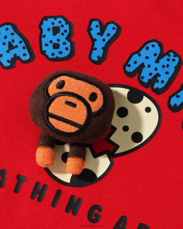 јарко црвена клинци A Bathing Ape баби мило плишана лутка у мајици са јајетом J42801588