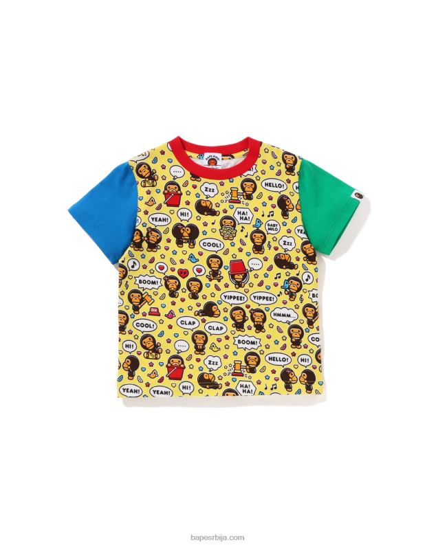 жута клинци A Bathing Ape баби мило говорна мајица са балоном J42801592
