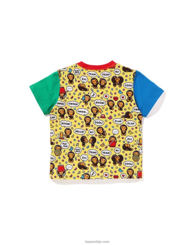 жута клинци A Bathing Ape баби мило говорна мајица са балоном J42801592