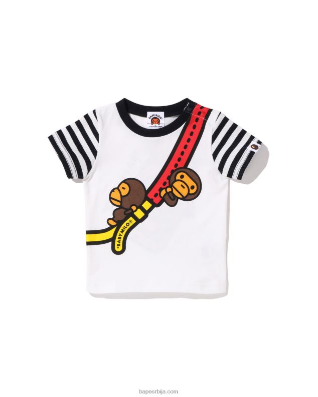 црн клинци A Bathing Ape баби мило мајица са принтом на једно раме J42801607