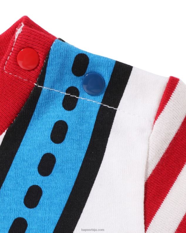 јарко црвена клинци A Bathing Ape баби мило мајица са принтом на једно раме J42801608
