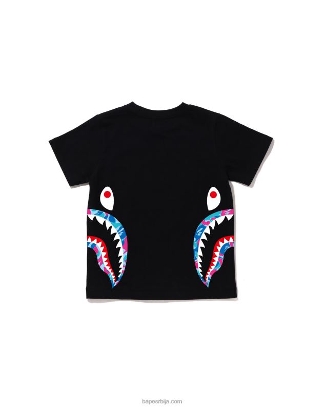 црн клинци A Bathing Ape мермерна маскирна мајица за ајкуле J42801613