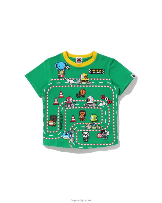 смарагд клинци A Bathing Ape баби мило рацинг мајица са великим панелом J42801623