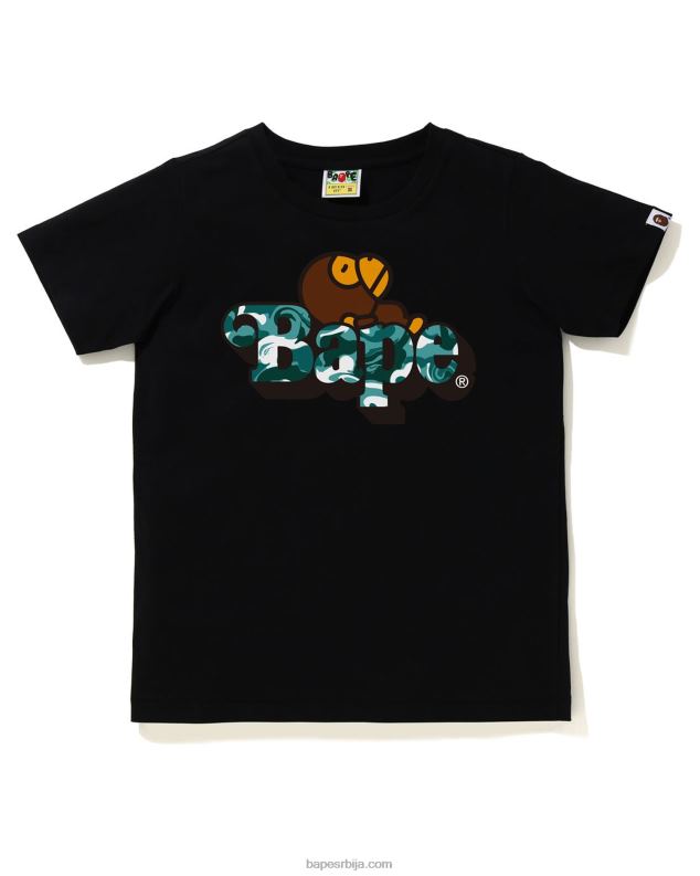 црн клинци A Bathing Ape мермер цамо мило на мајици J42801710