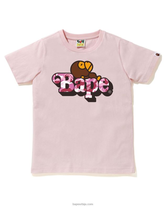 светло розе клинци A Bathing Ape мермер цамо мило на мајици J42801711