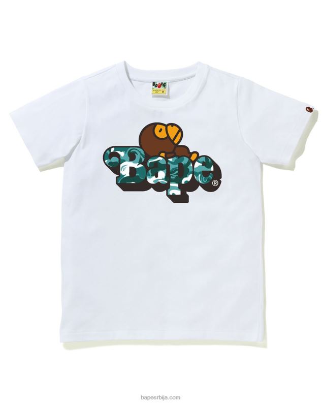 бео клинци A Bathing Ape мермер цамо мило на мајици J42801712