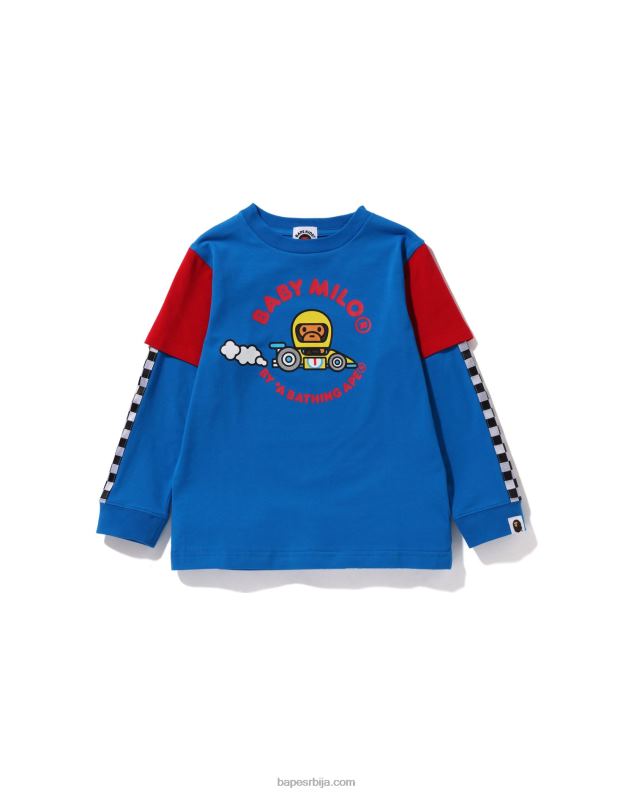 Плави клинци A Bathing Ape беби мило тркачка вишеслојна мајица J42801724