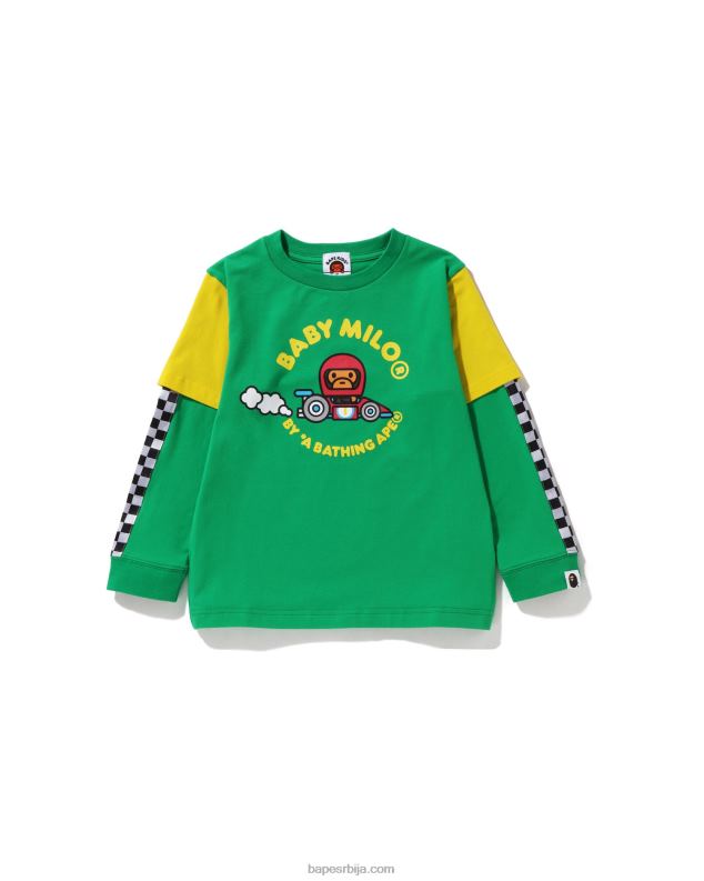пауново зелено клинци A Bathing Ape беби мило тркачка вишеслојна мајица J42801725