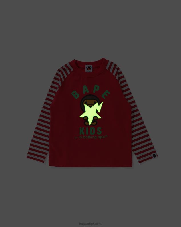 јарко црвена клинци A Bathing Ape баби мило сјај у мраку државе J42801772