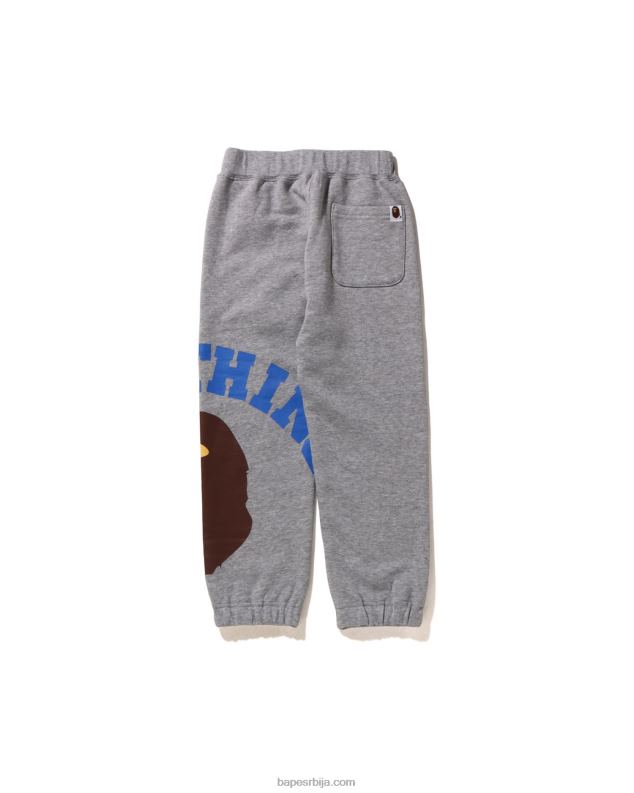 сива клинци A Bathing Ape гигантске колеџ панталоне J42801537
