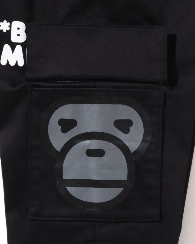црн клинци A Bathing Ape баби мило панталоне са бочним џеповима J42801599