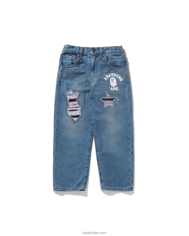 тексас клинци A Bathing Ape боје цамо закрпљене оштећене тексас панталоне J42801630