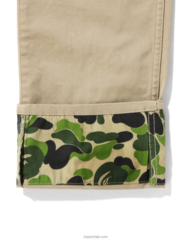 беж клинци A Bathing Ape абц цамо панталоне са манжетама J42801671
