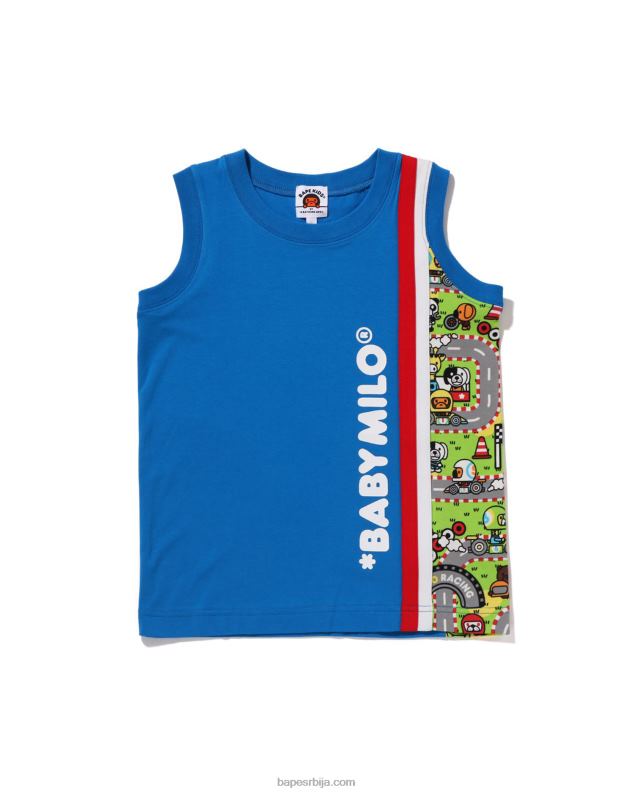 Плави клинци A Bathing Ape беби мило тркачка мајица без рукава J42801609