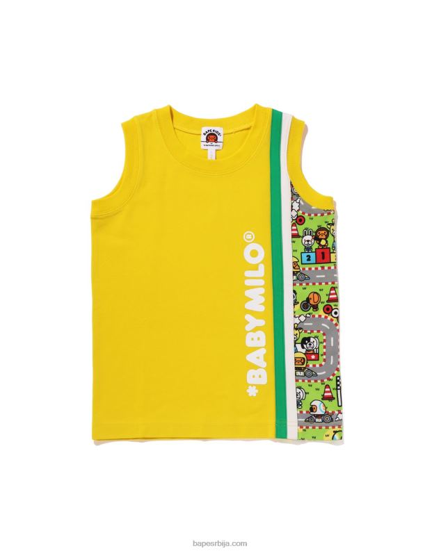 жута клинци A Bathing Ape беби мило тркачка мајица без рукава J42801610