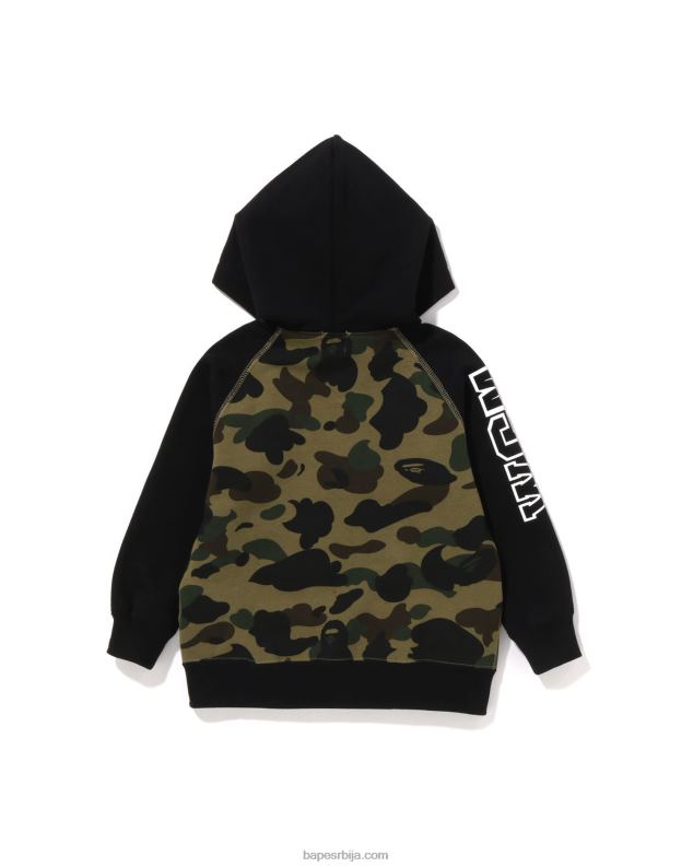 Војничко зелена клинци A Bathing Ape 1. цамо капуљача са патцх патентним затварачем J42801499