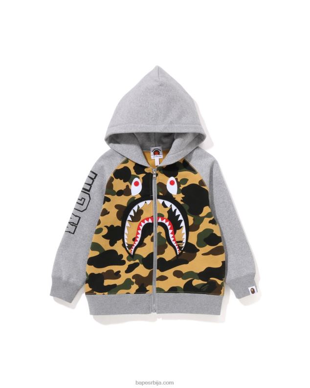 жута клинци A Bathing Ape 1. цамо капуљача са патцх патентним затварачем J42801500