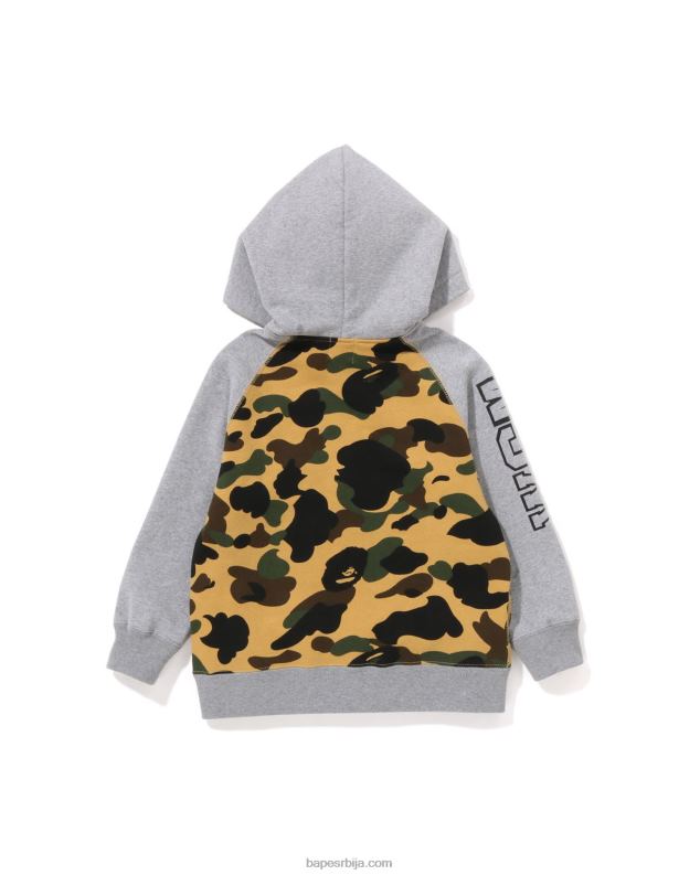 жута клинци A Bathing Ape 1. цамо капуљача са патцх патентним затварачем J42801500
