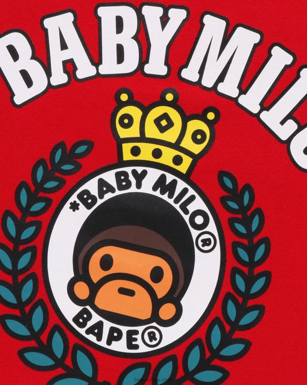 јарко црвена клинци A Bathing Ape баби мило емблем цревнецк J42801343